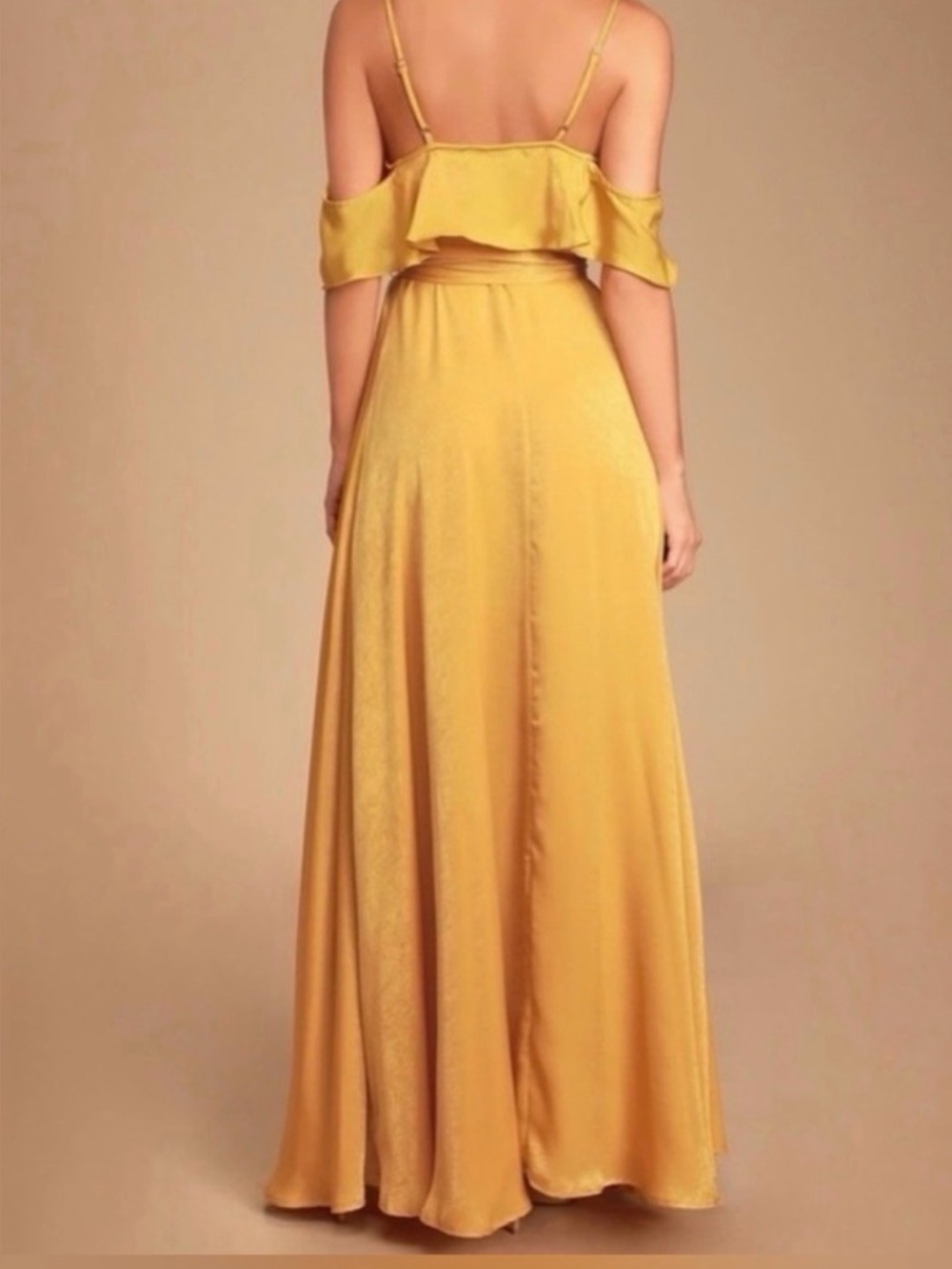 Lulu's Mustard Yellow Ruffle Maxi Dress - Picture 2 of 3